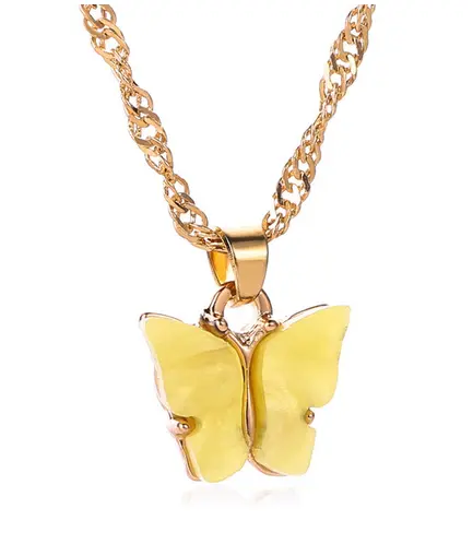 Collier Papillon Jaune