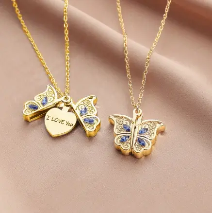 Collier Papillon Message
