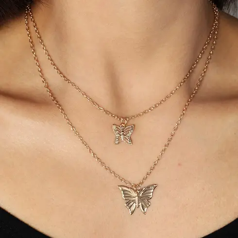 Collier Papillon Multicouche