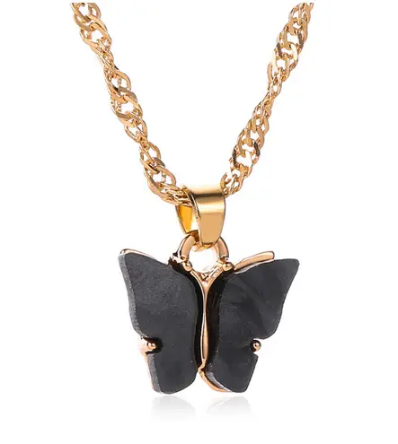 Collier Papillon Noir