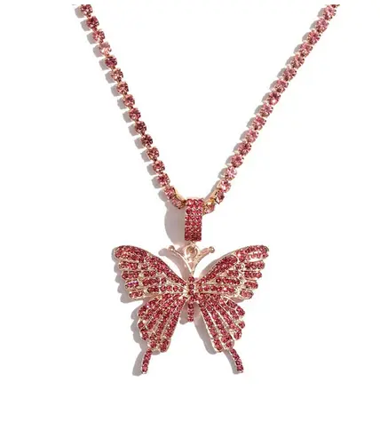 Collier Papillon Rouge