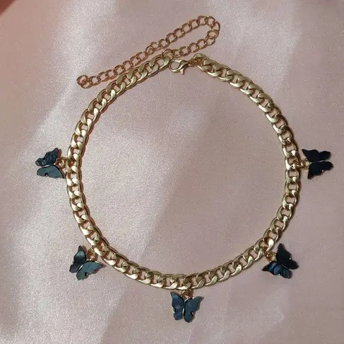 Collier Vintage Papillon Noir