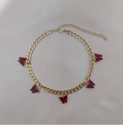 Collier Vintage Papillon Rouge