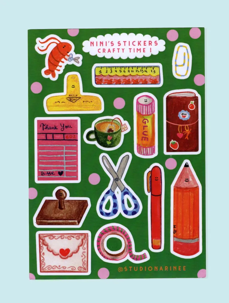 Crafty Time ! Planche de stickers A6