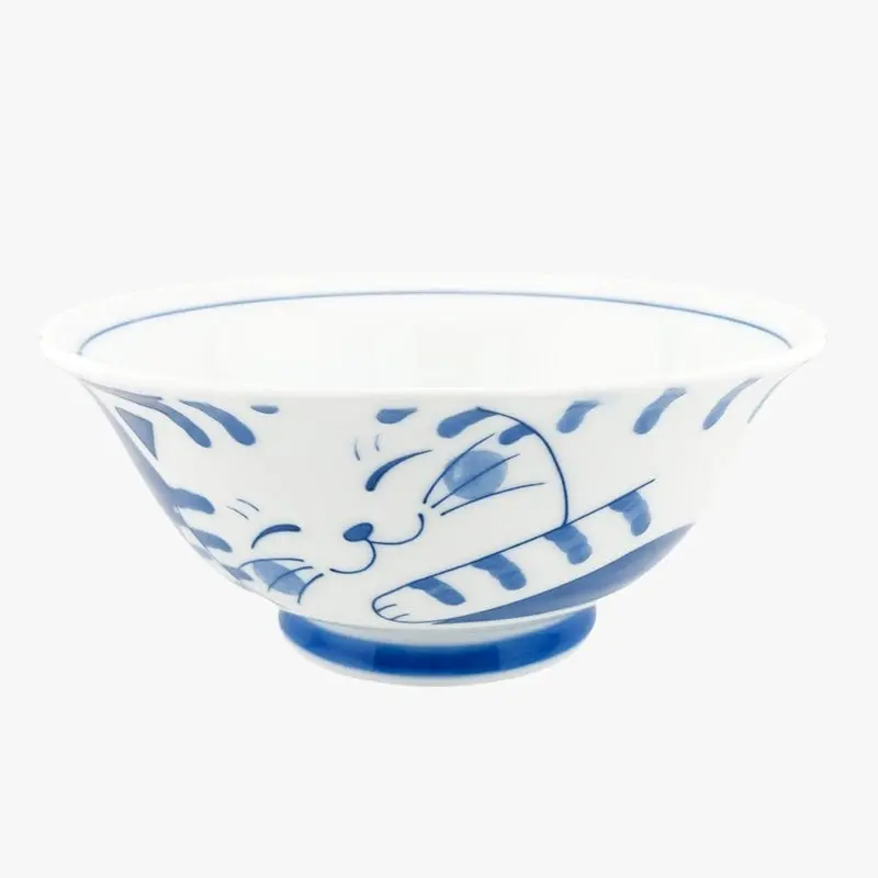 Cuenco Japonés Neko Azul