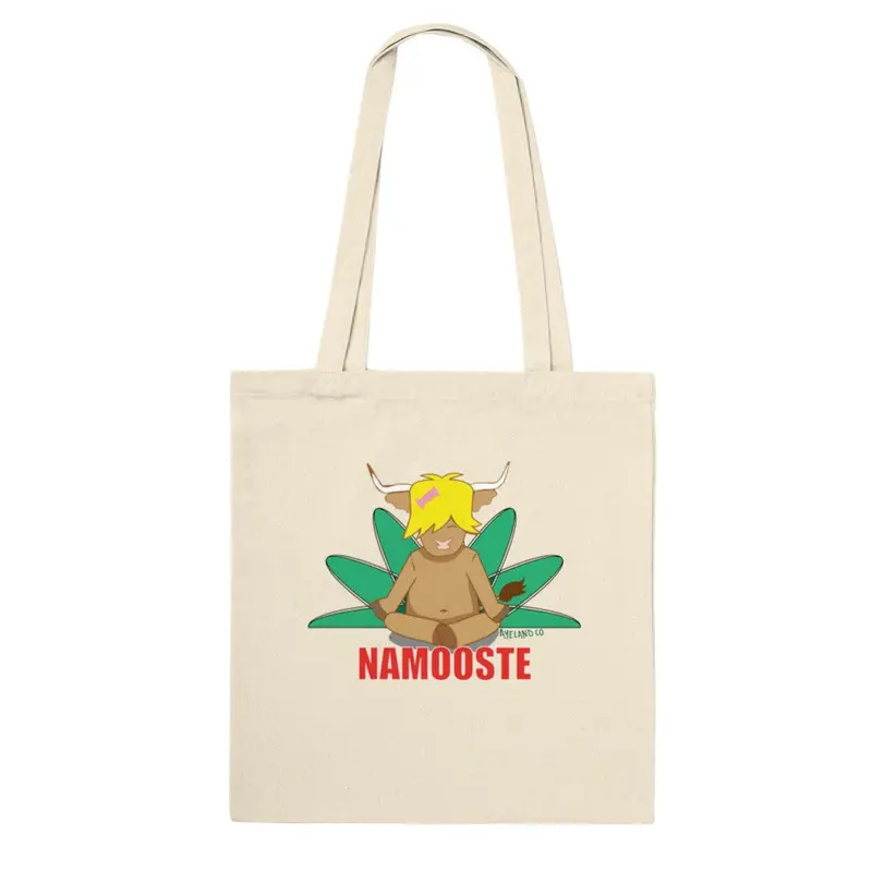 Cute namooste highland cow premium Tote Bag