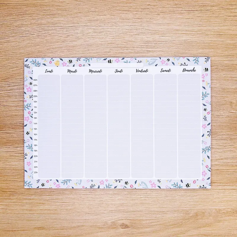 Emploi du temps "Printemps" - Bloc-notes A5