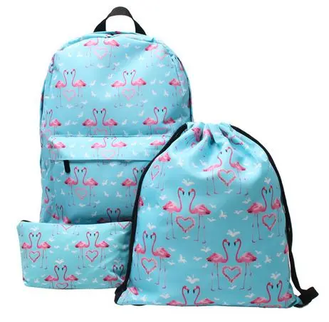 Ensemble Sacs d'École Flamant Rose