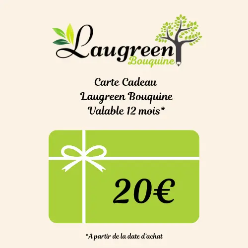 Envoyer par mail - Carte Cadeau 20€ - Laugreen Bouquine