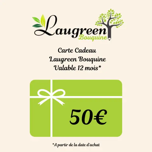 Envoyer par mail - Carte Cadeau 50€ - Laugreen Bouquine