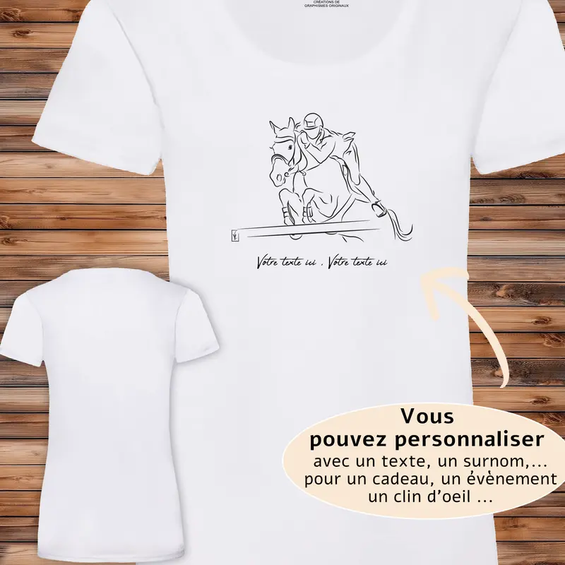 Equitation Saut d'obstacle Graphisme sur T-shirt