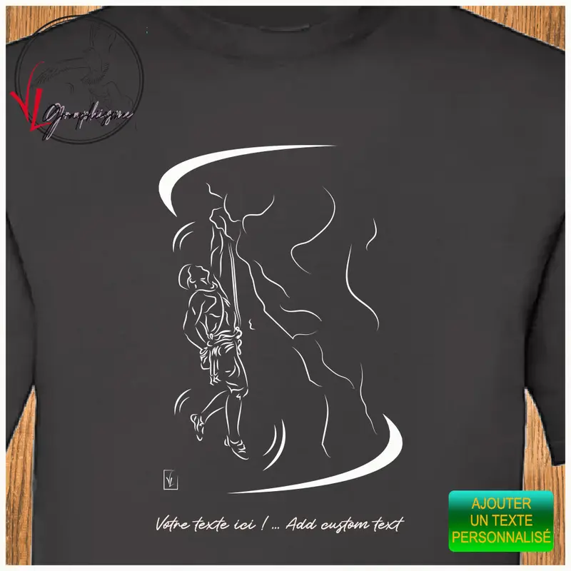 Escalade sport montagne Graphisme sur T-shirt