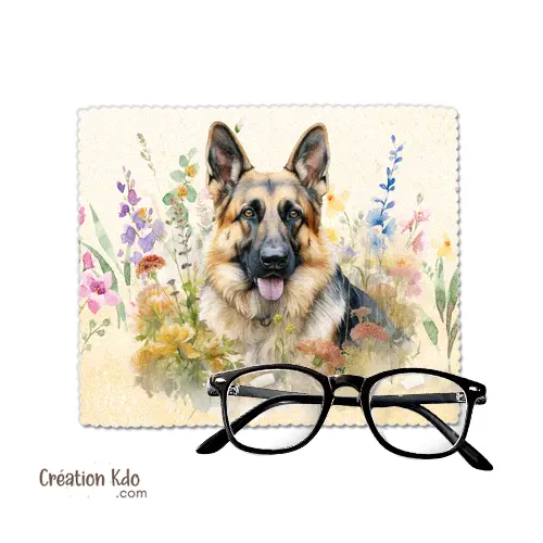 Essuie-lunette Berger Allemand Chiffonnette chiffon en microfibre fond pastel fleuri