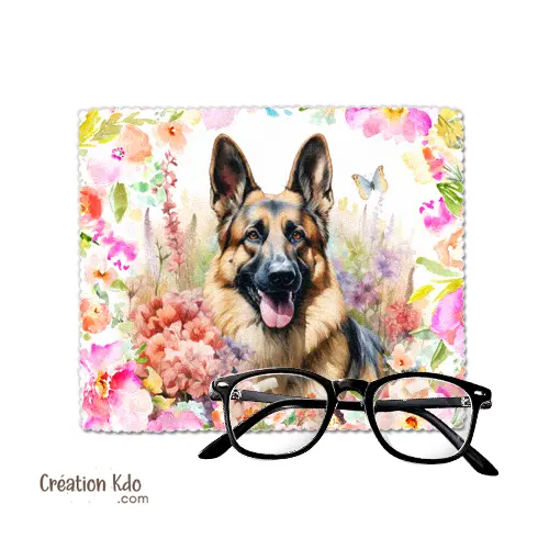 Essuie-lunette Berger Allemand Chiffonnette fleuri chiffon en microfibre
