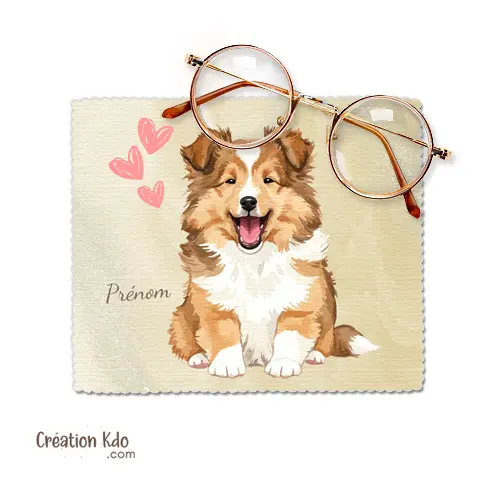 Essuie-lunette Berger des Shetland chiot Sheltie sable Chiffonnette en microfibre