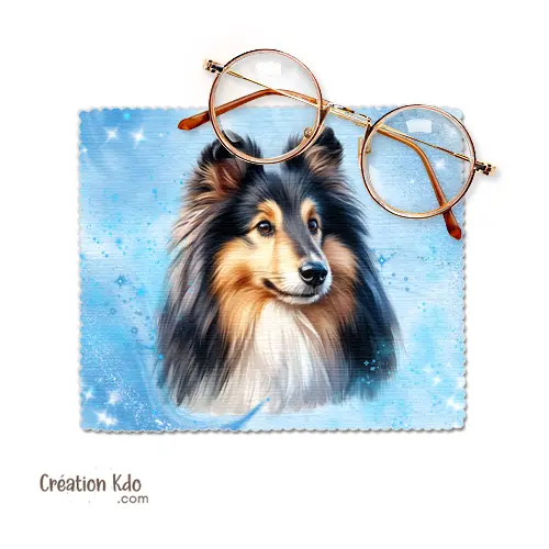 Essuie-lunette Berger des Shetland Sheltie Chiffonnette tissu microfibre
