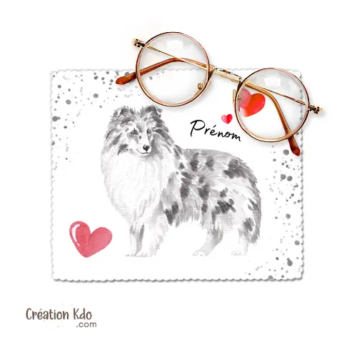Essuie-lunette Berger des Shetland Sheltie dessin Chiffonnette en microfibre