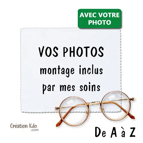 Essuie-lunette Chiffonnette microfibre personnalisé plusieurs photos montage inclus