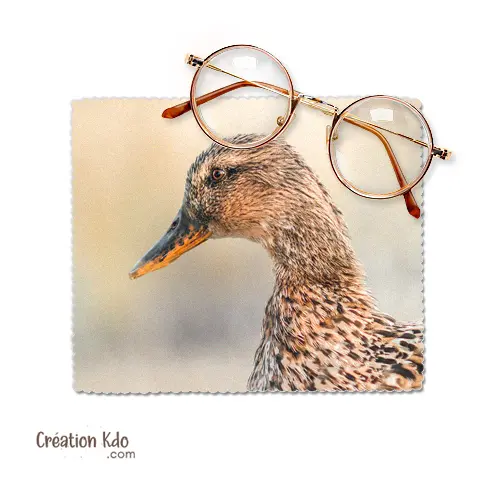Essuie-lunette Chiffonnette nettoyante microfibre chiffon avec photo canard femelle