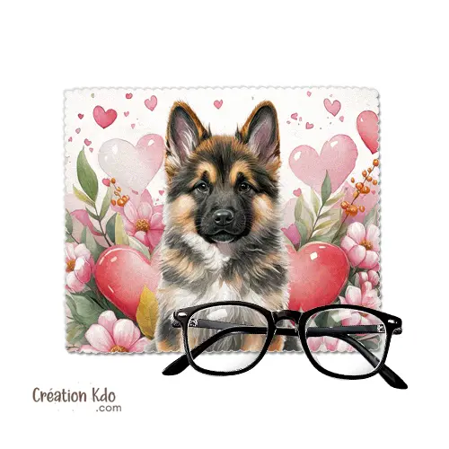 Essuie-lunette chiot Berger Allemand Chiffonnette chiffon en microfibre