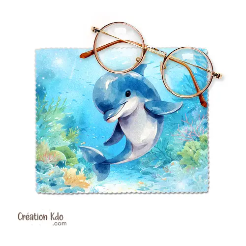 Essuie-lunette dauphin Chiffonnette nettoyante en microfibre motif animaux