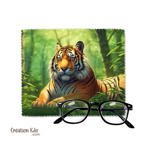 Essuie-lunette motif tigre Chiffonnette nettoyante en microfibre