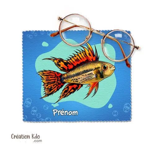 Essuie-lunette personnalisé poisson cichlidé Apistogramma perroquet Cacatuoides