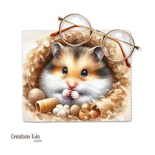 Essuie-Lunettes Hamster en Microfibre - Chiffonnette de Nettoyage verres