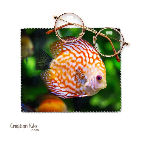 Essuie-lunettes motif photo Discus poisson Cichlidé Microfibre chiffonnette tissu