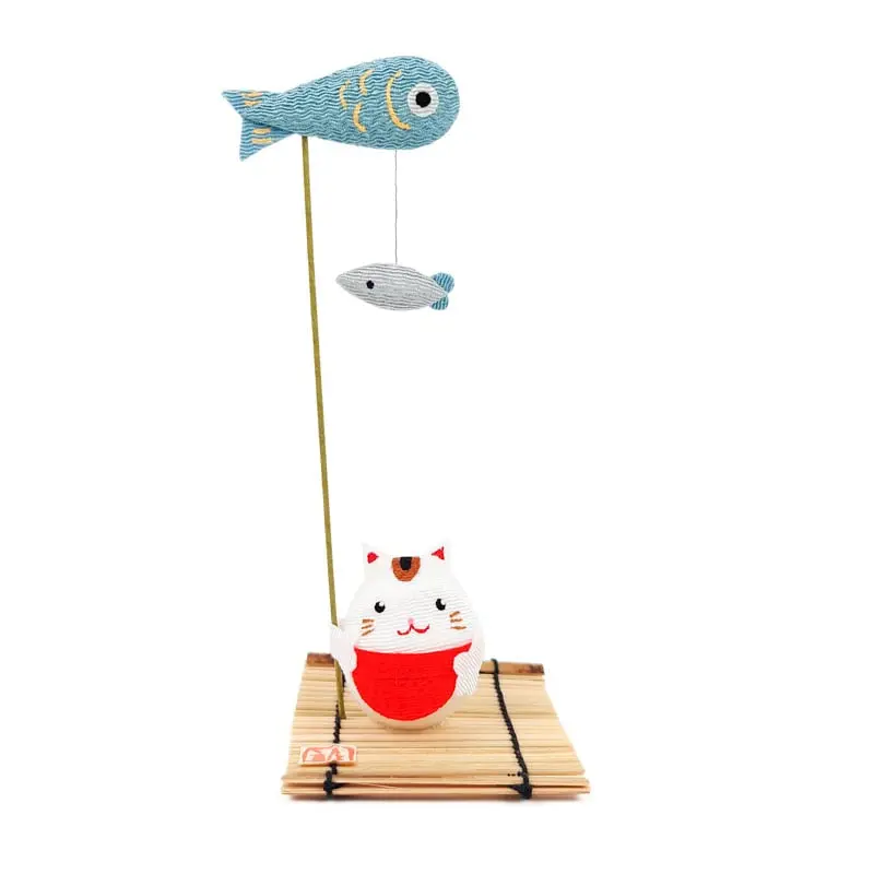 Figurita Japonesa Gato Chirimen