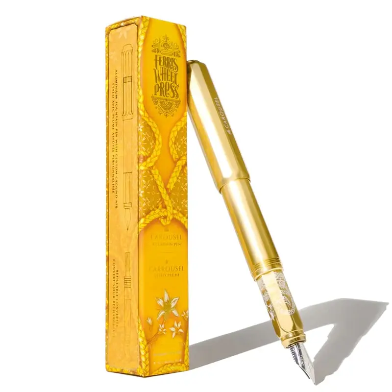 Fountain Pen with Aluminum Carousel - Plaited Gold Tress - Fine