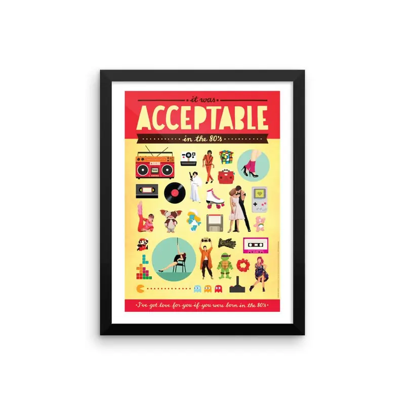 FRAMED Acceptable in the 80s Art Print