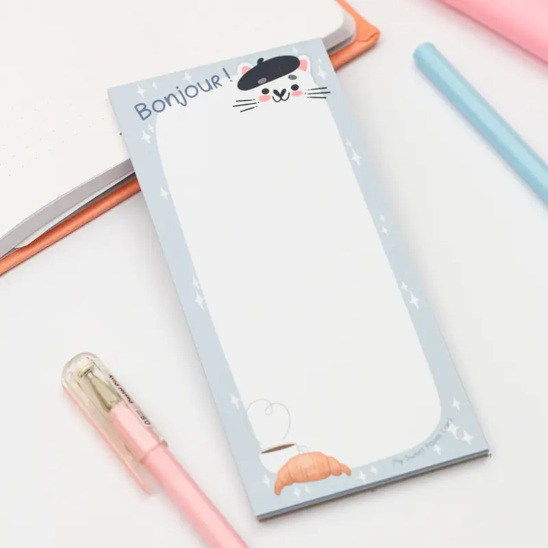 French Cat notepad - Fridge notepad