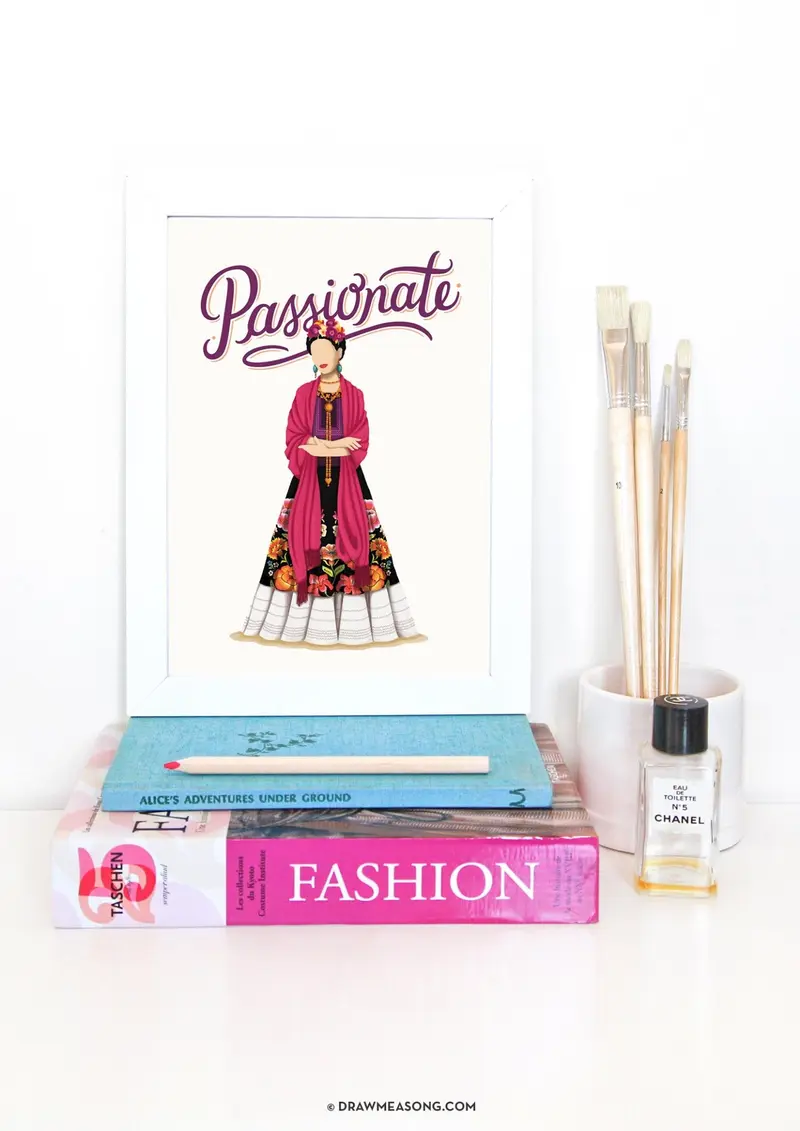 Frida Kahlo Passionate Art Print