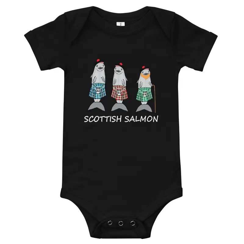 Funny scottish tartan baby bodysuit for scottish baby boy or scottish baby girl