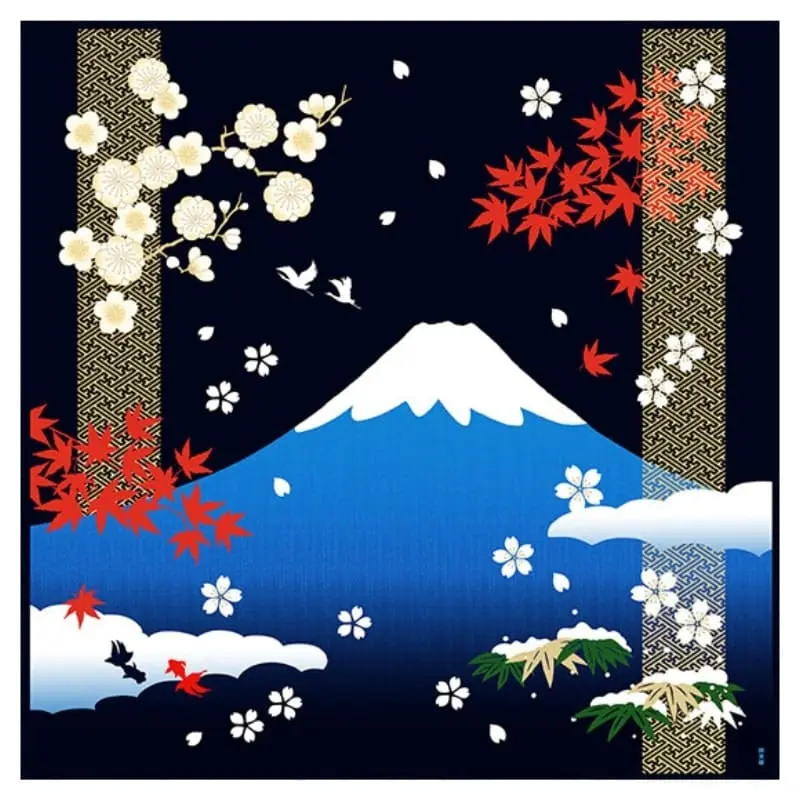 Furoshiki Japonés Cuatro Estaciones - 90x90 cm