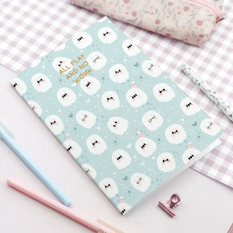 Ghosty Notebook All Play and No Work - Soft cover notebook