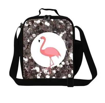Glacière Souple Flamant Rose Paillette Noir