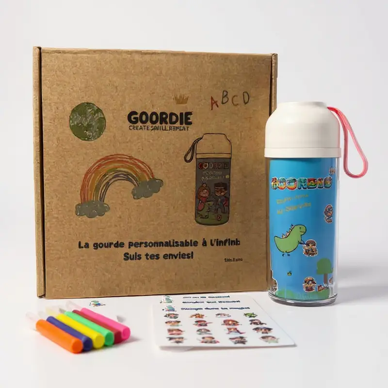 Goordie - Kit gourde personnalisable enfant - rose