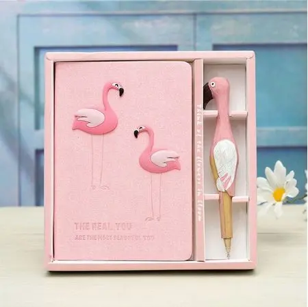 Grand Cahier & Stylo Flamant Rose Duo