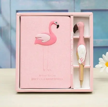 Grand Cahier & Stylo Flamant Rose Solo