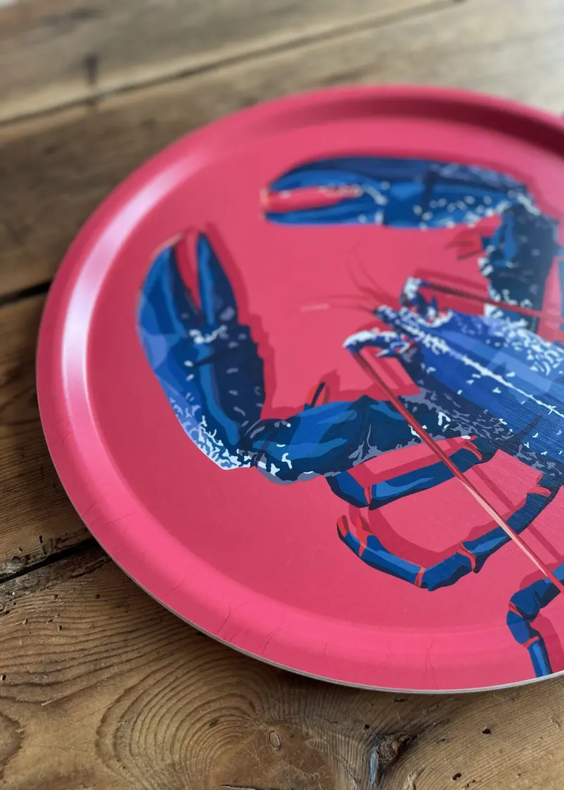 Grand plateau rond de service - Homard (rose)