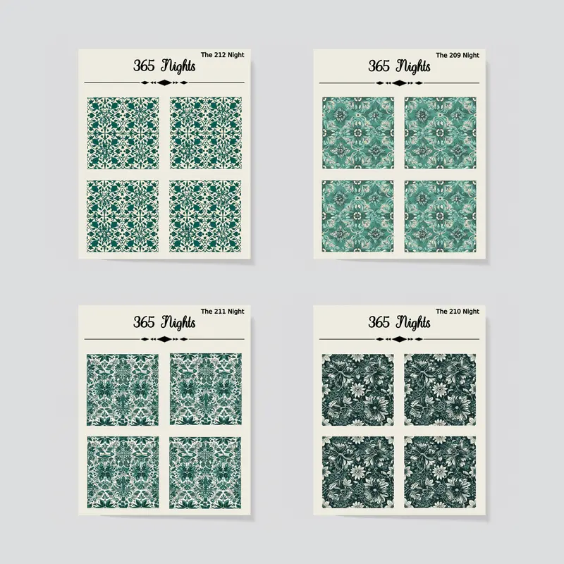 Green Mediterranean Tiles Washi Sticker Pack