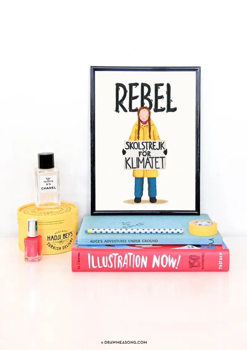 Greta Thunberg Rebel Art Print