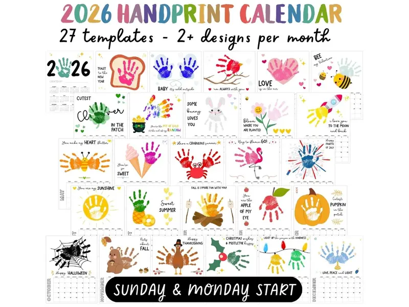 Handprint Calendar 2026 - Memory Keepsake for kids
