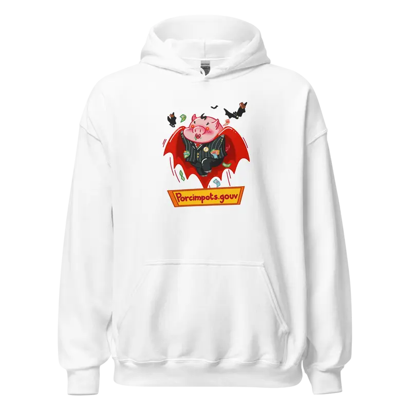 Hoodie Porcimpots.gouv - couleurs vives et claires