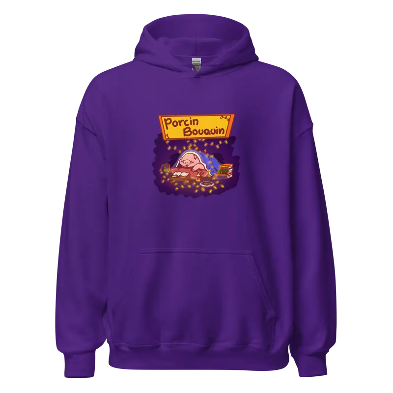 Hoodie Porcin Bouquin - couleurs vives et claires