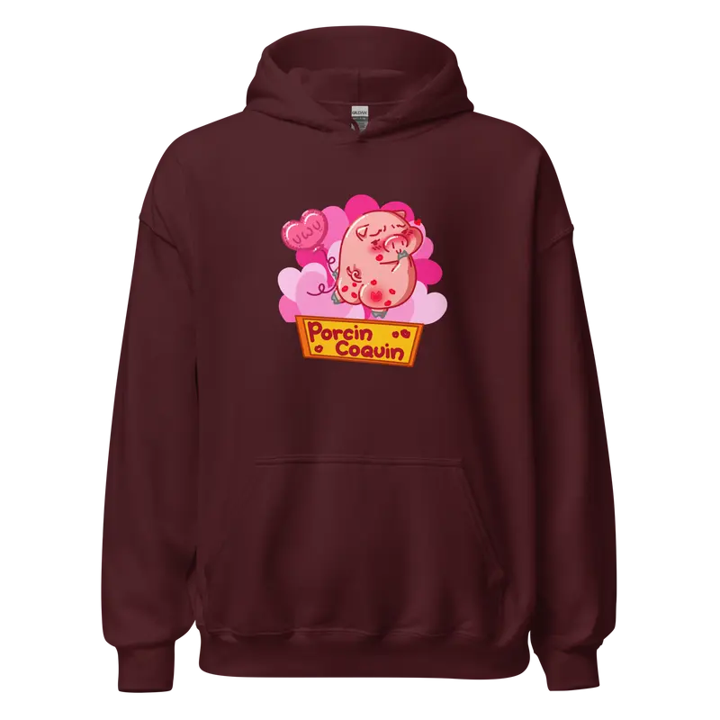 Hoodie Porcin Coquin - couleurs foncées et grises