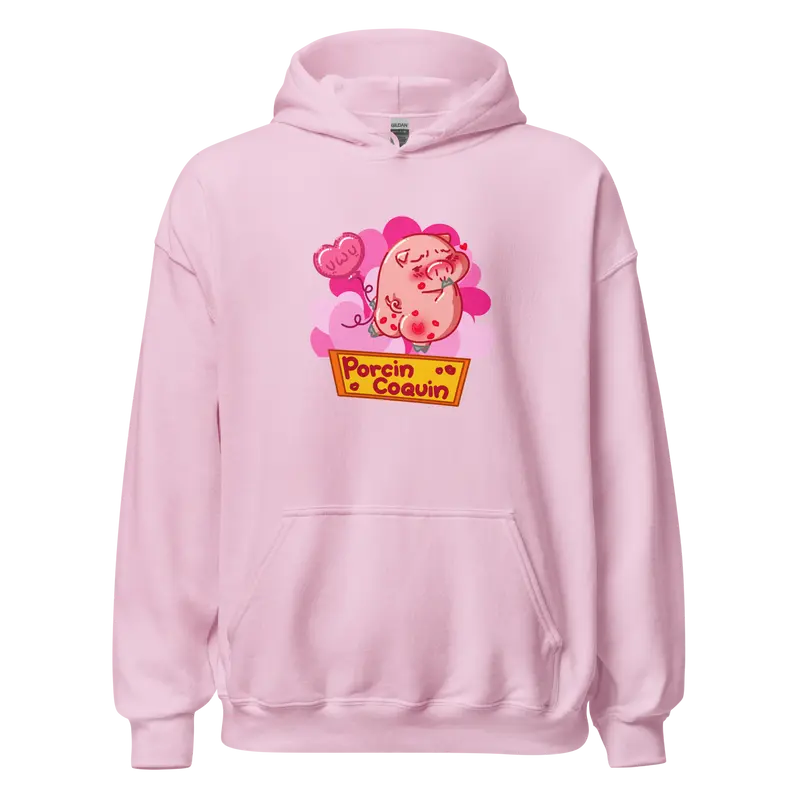 Hoodie Porcin Coquin - couleurs vives et claires