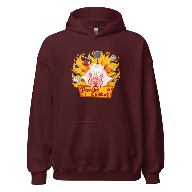 Hoodie Porcin Cuistot - couleurs foncées